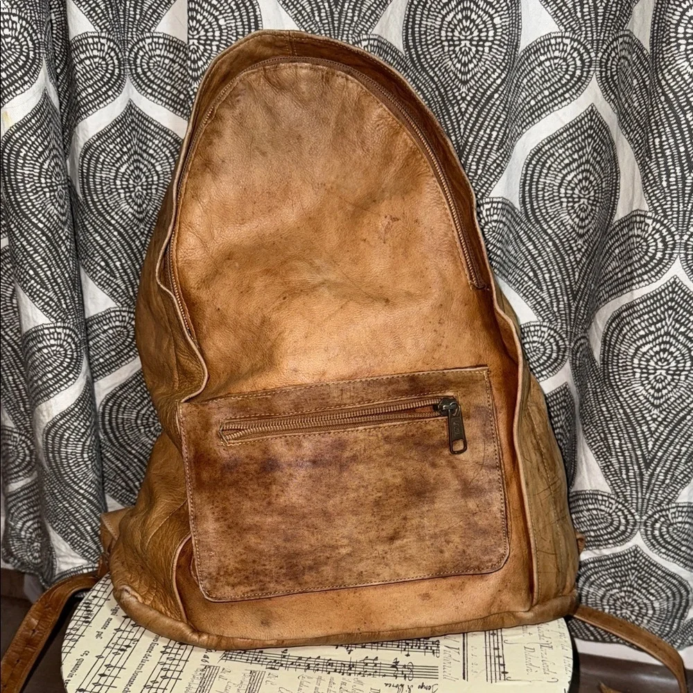 Vtg L.L. Bean 70s/80s Full Leather Continental Rucksack Backpack | Farfalla